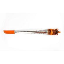 Набор шампуров НПЧ-001 нерж сталь 6 шт 680*95*70 мм деревянная ручка, получехол натур кожа оранж