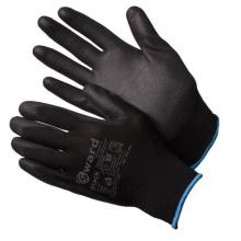 Перчатки Gward PU1001 Black нейлоновые черного цвета с полиуретановым покрытием 