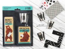 Подарочный набор «Сообразим на троих»: карты, домино, стопки 3 шт.