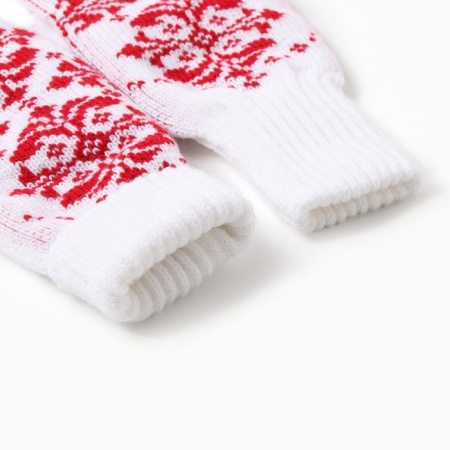 Варежки женские Baranowool, двойные, белый купить за 435 ₽ в магазине «Аматис»