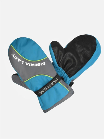 Рукавицы Siberia Lady тк.Breathable, серый/бирюзовый