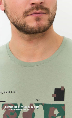 Футболка мужская F411-06-833, олива купить за 890 ₽ в магазине «Аматис»