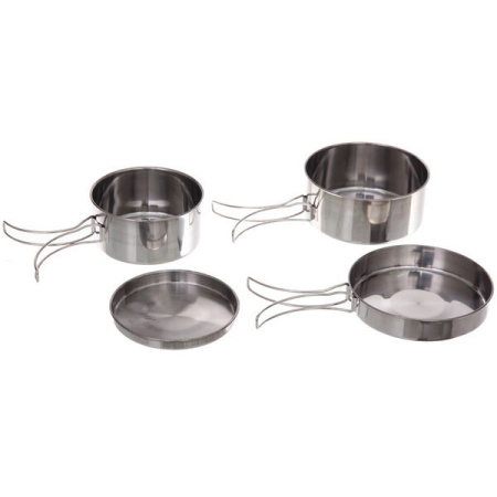 Набор посуды походной CW-300, (2котелка 970мл и 700мл , сковородка 15*3см, тарелка 13*1см) купить за 2650 ₽ в магазине «Аматис»