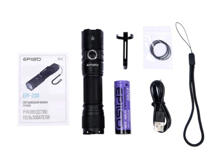 Фонарь EPILSO EPF-230 CREE XHP50.2 20W, 3.7V 4.0Ah, 5В (USB) аккум.21700 купить за 5690 ₽ в магазине «Аматис»