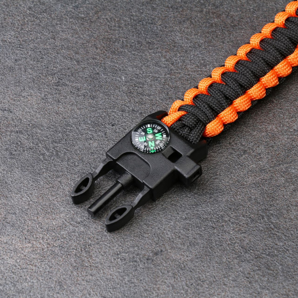 Браслет для выживания 4в1 (паракорд, компас, свисток, огниво), оранжевый, 26 × 3.5 см купить за 170 ₽ в магазине «Аматис»