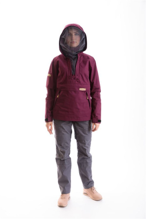 Костюм женский летний противоэнцефалитный  с пропиткой PROTECTOR LADY, вишня/серый