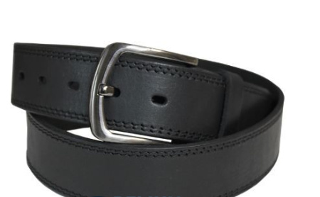 Ремень Leabelt, 45 мм, черный, двойная строчка