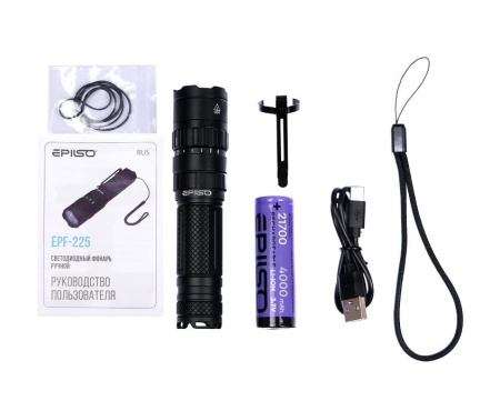 Фонарь EPILSO EPF-225 Luminus SST40, 20W, 3.7V 4.0Ah, 5В (USB) аккум.21700 купить за 4990 ₽ в магазине «Аматис»