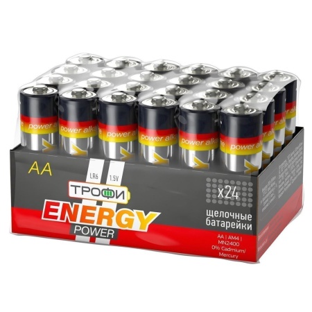 Батарейка AAA 24 шт бокс алкалиновая LR6-24 bulk ENERGY POWER ТРОФИ (24/720)