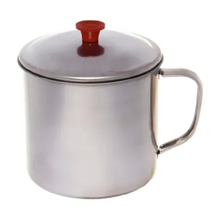 Кружка нерж сталь 650 мл 10 см походная c крышкой Вестерн Baizheng купить за 130 ₽ в магазине «Аматис»